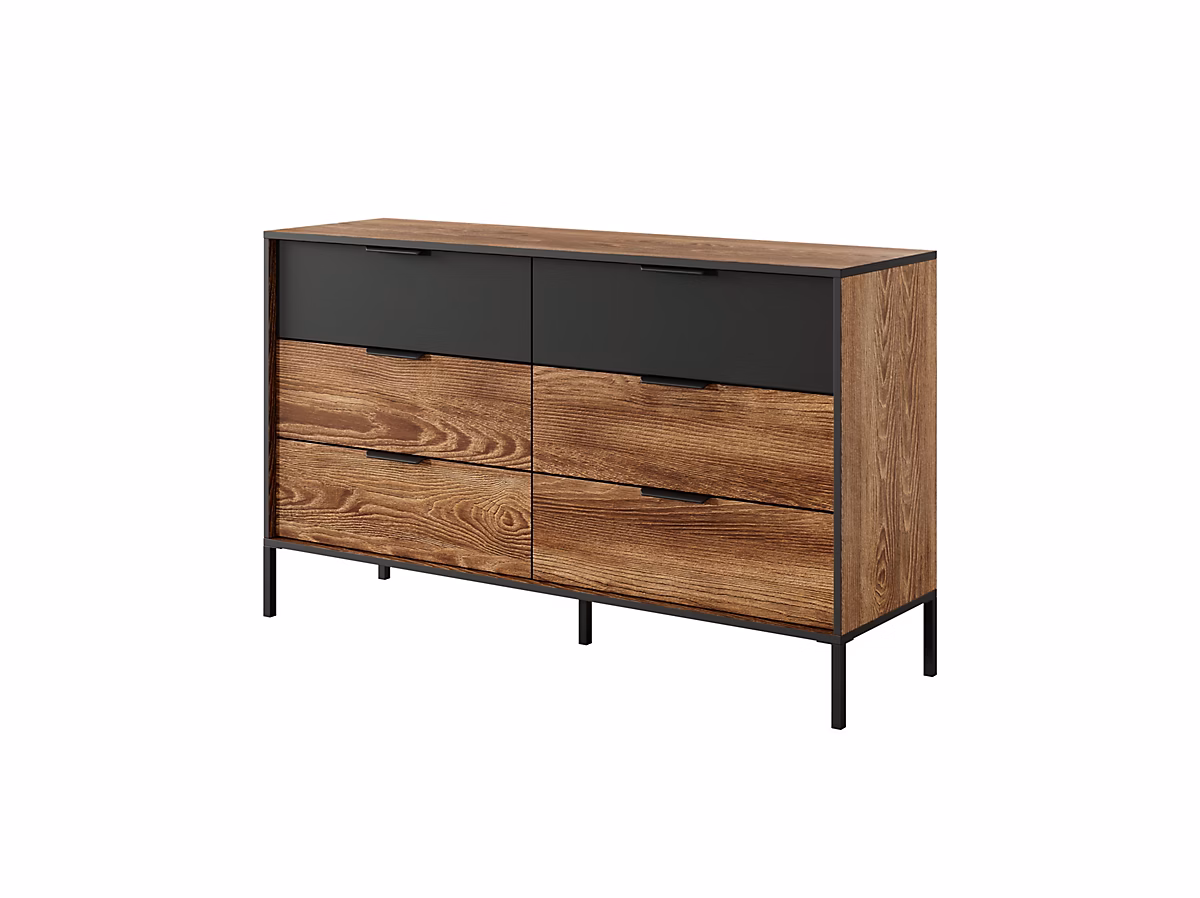 Commode – châtaigne et anthracite, 137, 3 x 81, 4 x 39, 5 cm