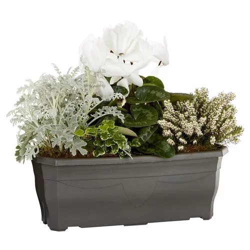 Jardinière d'extérieur mélange blanc et vert - La jardinière de 40 cm