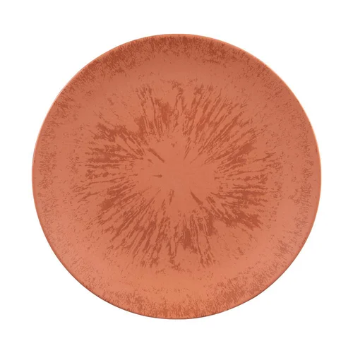 Assiette plate Onyx coloris orange en grès - Ø 27 cm