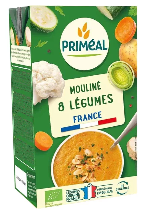Mouliné 8 légumes bio en brique de 1 L