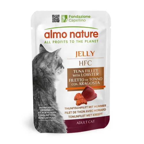 Pâtée pour chat HFC Jelly au filet de thon et homard Almo Nature - 55 g