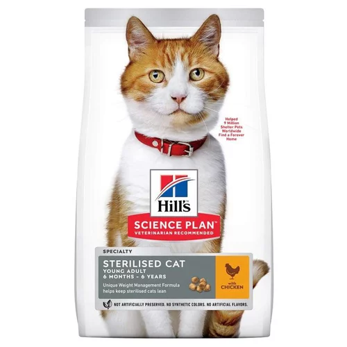 Croquette pour chat adulte stérilisé au poulet Hill's - 3 kg