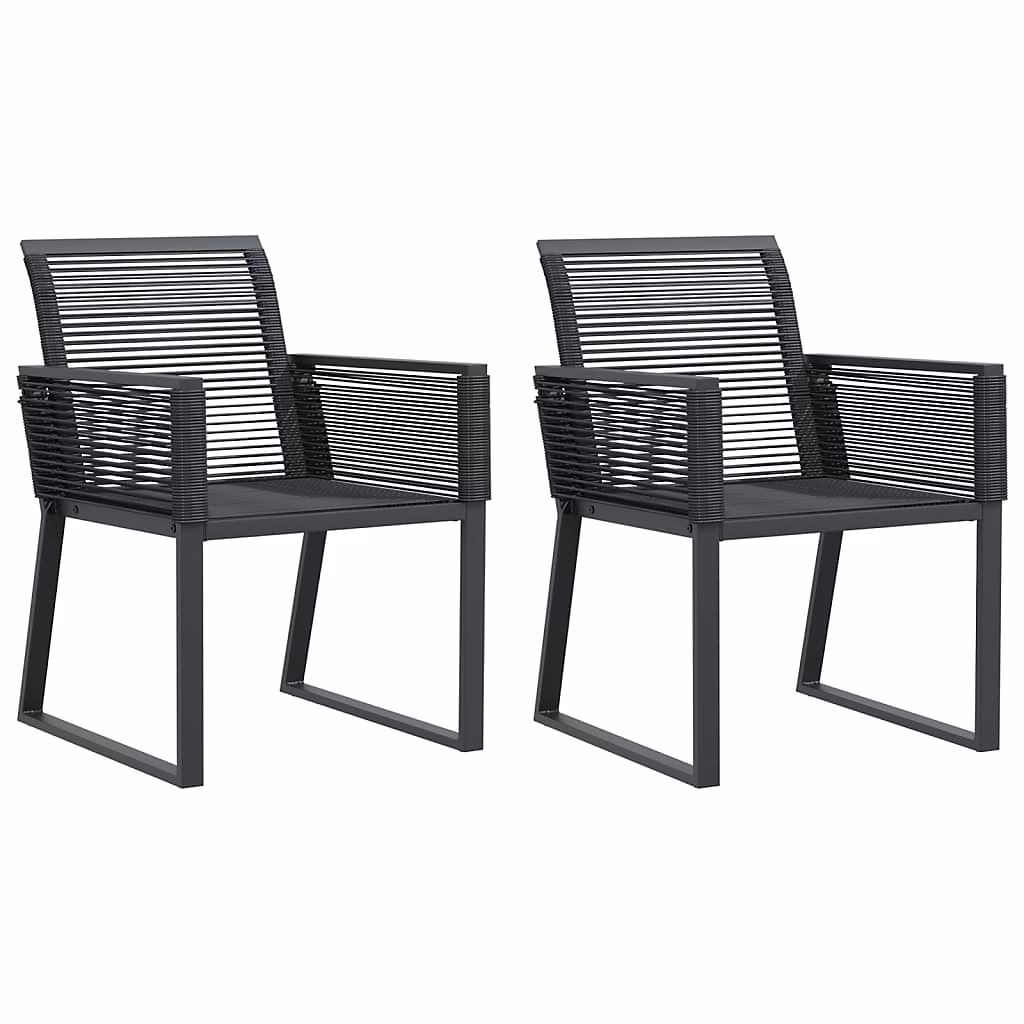 Chaises de jardin Noir Résine tressée vidaXL – lot de 2