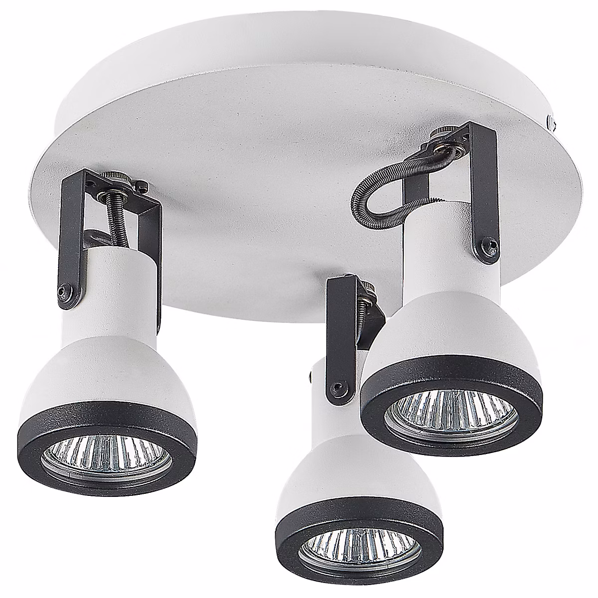 Luminaire et éclairage intérieur – 3 lampes de plafond cadre rond blanc et noir BARO