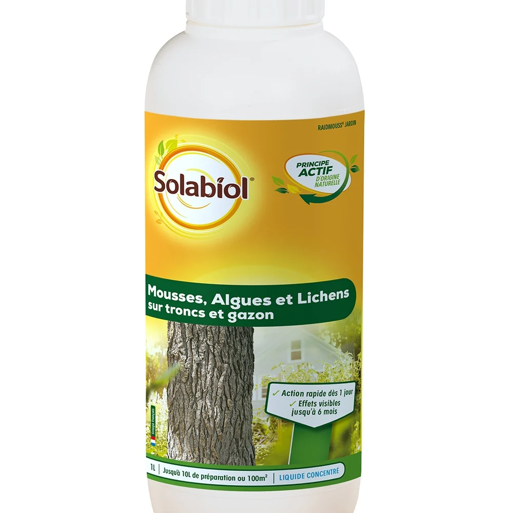 Mousses, algues, lichens sur tronc et gazon SOLABIOL