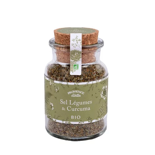 Melange sel de camargue legumes et curcuma bio Provence d’Antan - 110 g