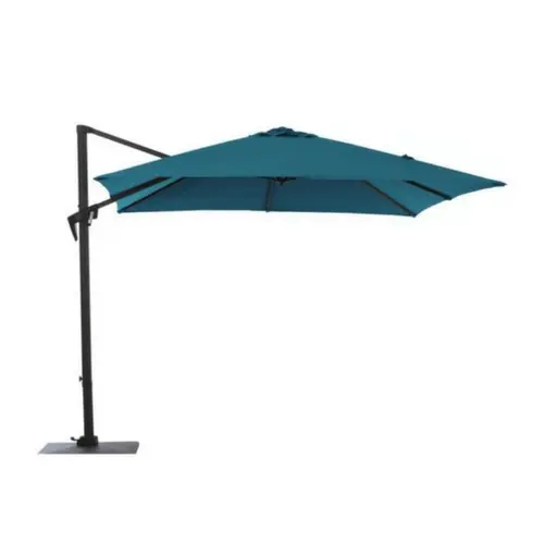 Parasol déporté rectangulaire en aluminium coloris bleu - 300 x 400 cm