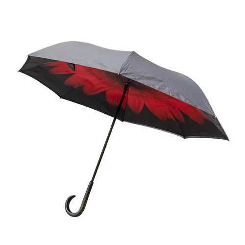 Parapluie honfleur rouge et noir en acier et polyester