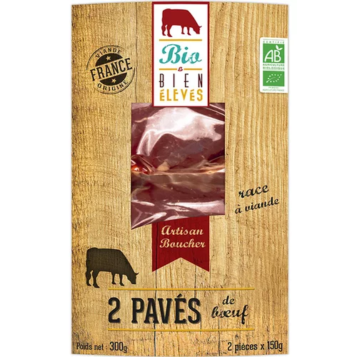 Lot de 2 pavés de viande Bio et Bien Elevés - 2 x 150 g