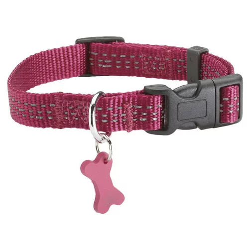 Collier pour chien coloris fuchsia en nylon tressé Bobby Safe – Taille S