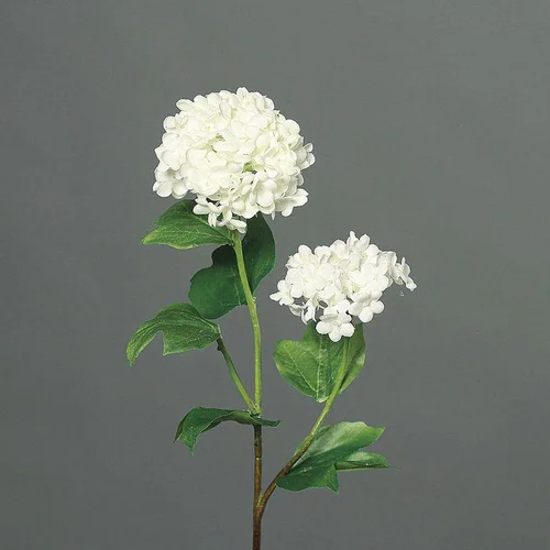 Branche de Viburnum avec 2 ombelles crème artificielle - 48 cm