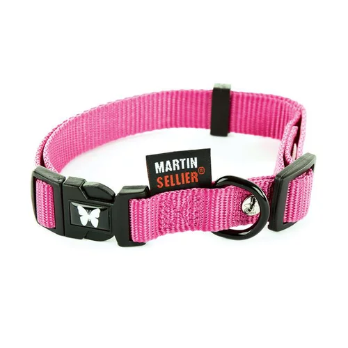 Collier réglable en nylon rose pour chien - 4x50/70 cm