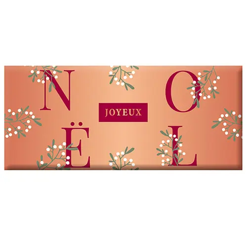 Mini tablette de chocolat au lait « Joyeux Noël » Art Grafik