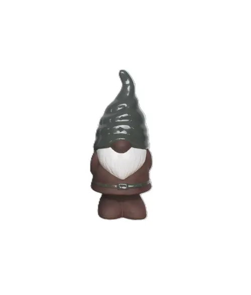 Figurine de gnome en faïence émaillée verte Pot&Déco - 13,5 x 13 x 31 cm