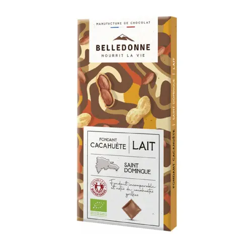 Tablette au chocolat au lait fondant et cacahuète Belledonne - 80 g