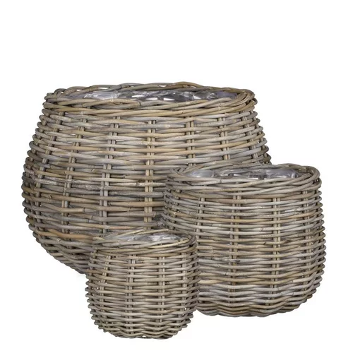 Panier rond en osier gris Marcia - Ø 38 x H 33 cm
