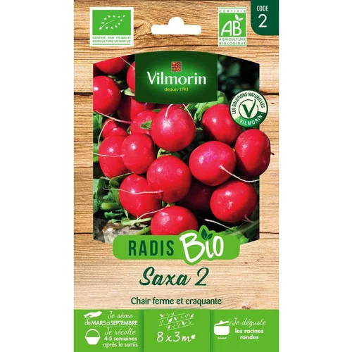 Graines de radis saxa 2 bio bio Vilmorin - graines à semer