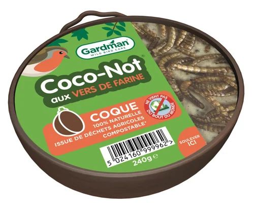 Nourriture pour oiseaux vers de farine Coco-not compostable - 240 g
