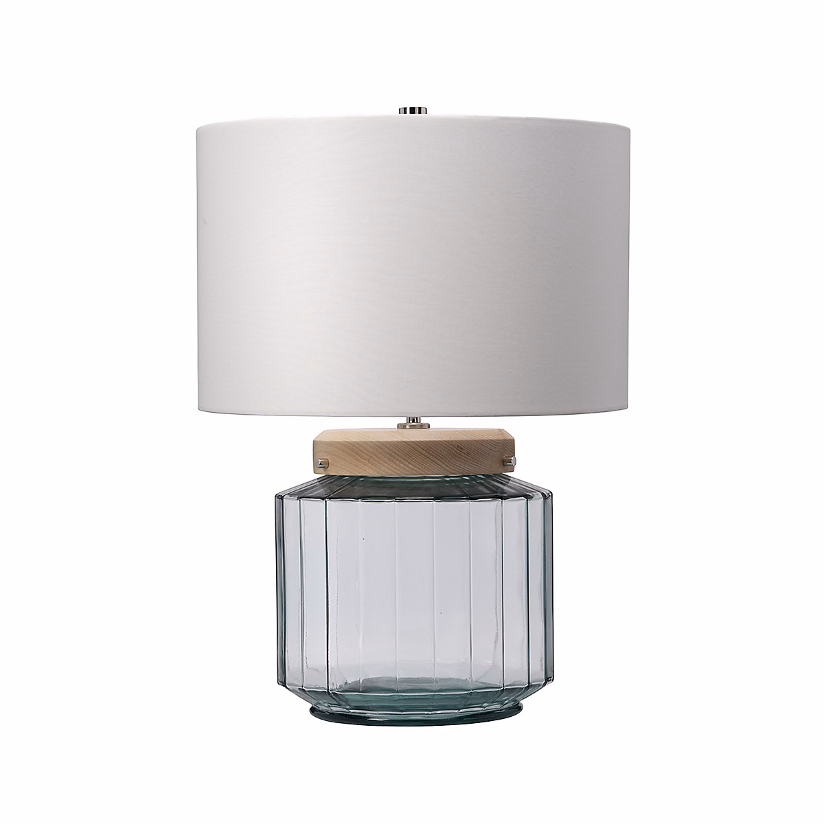 Elstead Luga – Lampe de table, Naturel, Nickel poli, Verre