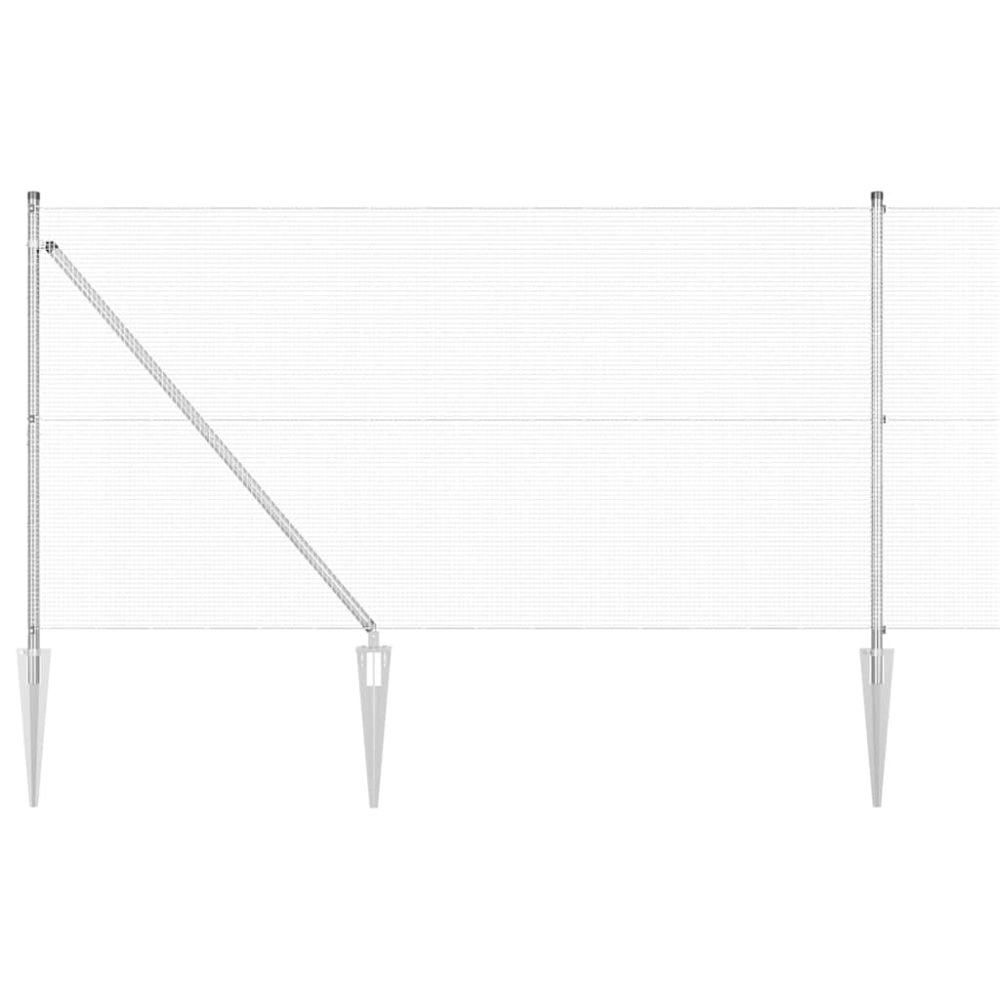 vidaXL Clôture en fil soudé avec pointes 10 x 1 m Acier galvanisé – Aménagement du jardin