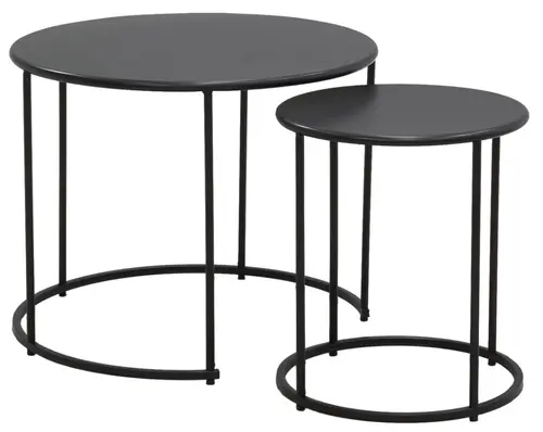 Table ronde en métal noir petit modèle - Ø 38 x H 45 cm
