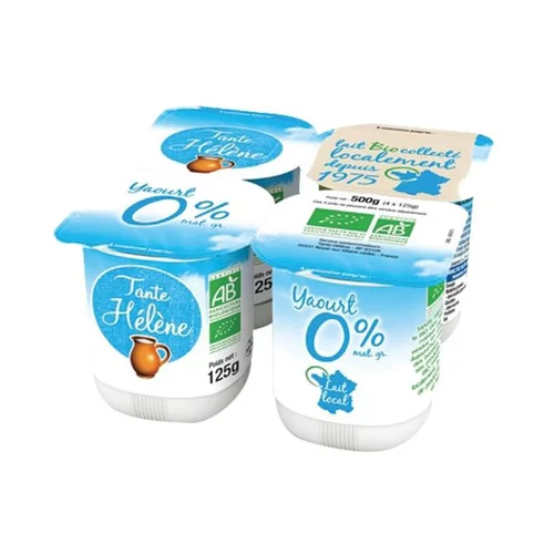 Yaourt nature bio 0% Tante Hélène - 4 x 125 g