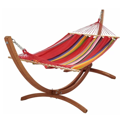 Set support et hamac EsKapade coloris multicolore en bois et polypropylène certifié FSC® Jobek Hamacs - 323 x 125 x 128 cm