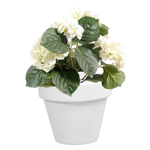 Pot horticole en terre cuite émaillée Blanc – D19 x H17