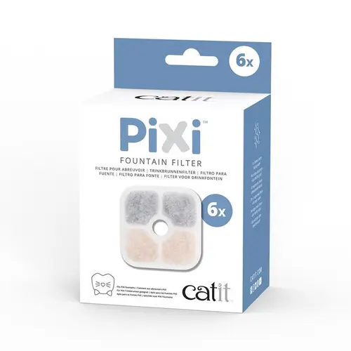 Lot de 6 filtres pour fontaine à eau pour chat Pixi Catit