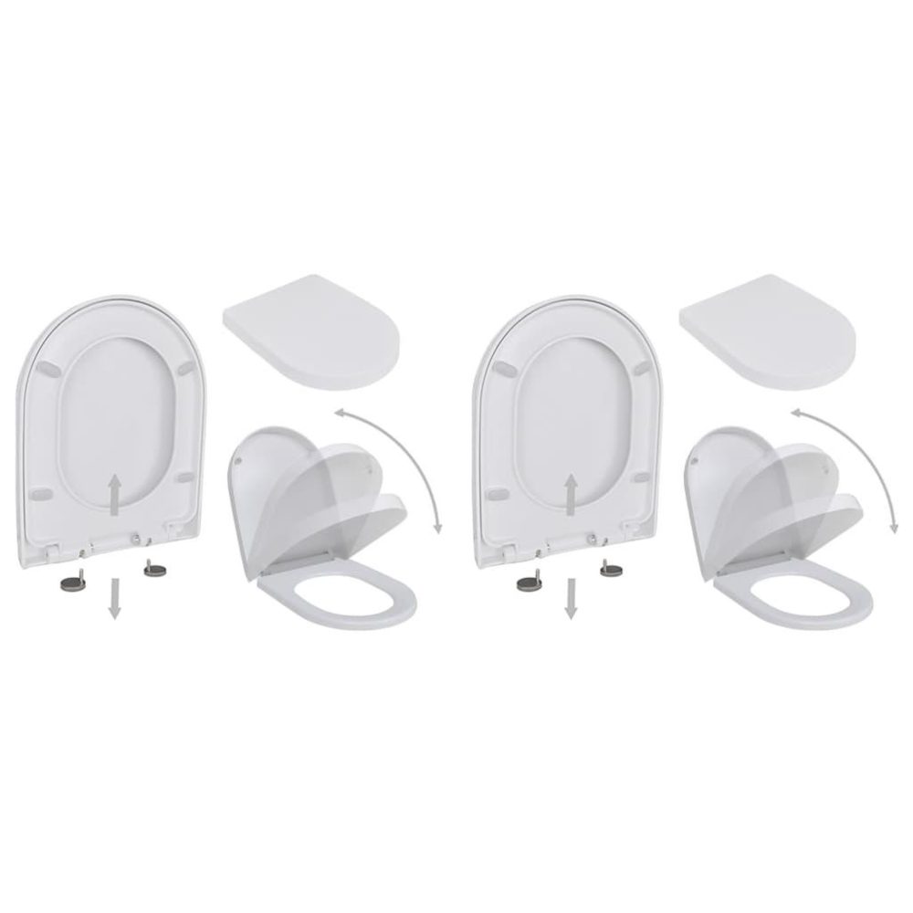 VIDAXL Abattant wc avec frein de chute 2 pcs plastique blanc – 2 pcs 36 cm