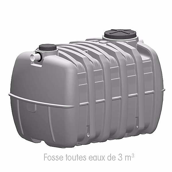 Fosse septique toutes eaux | horizontale – 3 m³ 3000 L préfiltre intégré – Eauneo