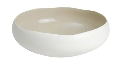 Coupe en grès blanc mat/lin Médard de Noblat collection Oslo - Ø 22 x H 7,8 cm