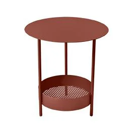 Guéridon Salsa coloris ocre rouge en acier Fermob - Ø 50 cm x 50 cm