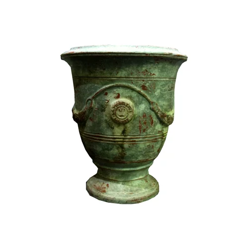 Vase Anduze patine grise en terre cuite émaillée H 55 x Ø 45 cm