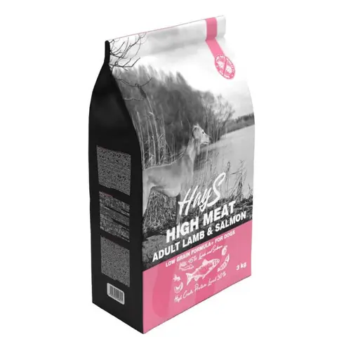 Croquette pour chien adulte à l'agneau et au poisson Hays High Meat - 3 kg