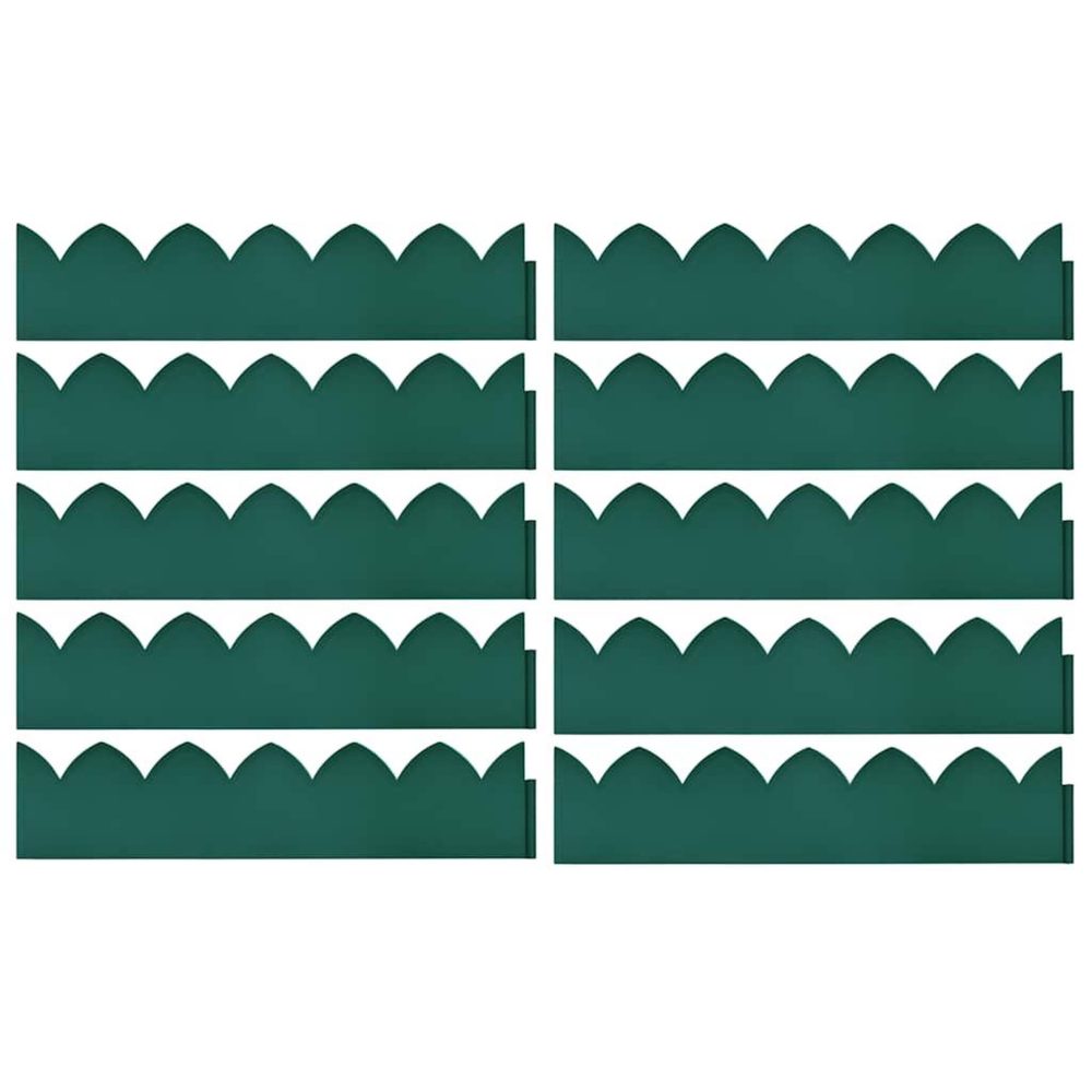 VIDAXL Bordures de jardin 10 pcs vert 65x15 cm pp – 10 pcs 15 cm