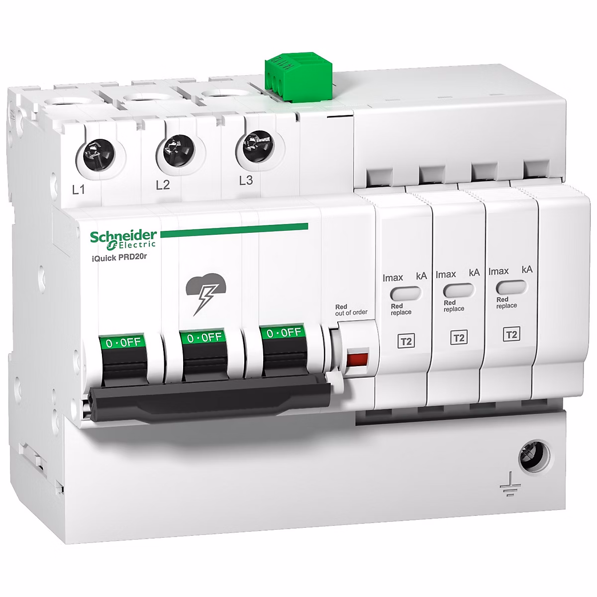 A9l16296 Schneider – Parafoudre Triphasé De Type 2 Autoprotégé, 20ka, Report De Signalisation