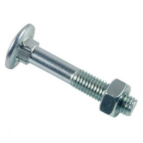 Boulon TRCC LENNIE M7x50 zingué blanc – tête ronde collet carré, boîte de 100