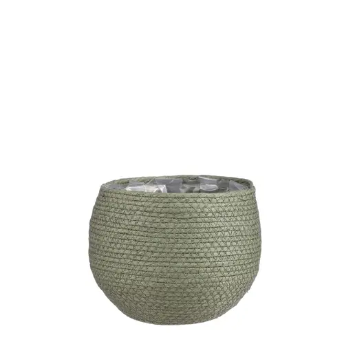 Panier cache-pot coloris vert en osier Jorck Mica Decorations - 19 x Ø 22 cm