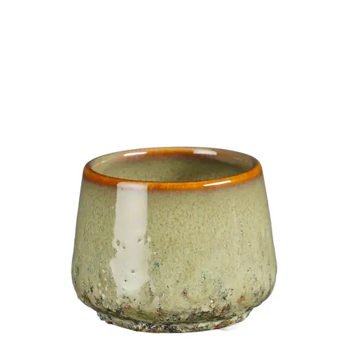 Mylo pot rond coloris vert en céramique - Ø 8,5 x 7 cm