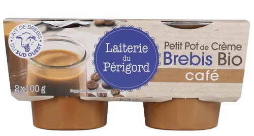 Petit pot de crème brebis bio au café Laiterie du Périgord - 2 x 100 g