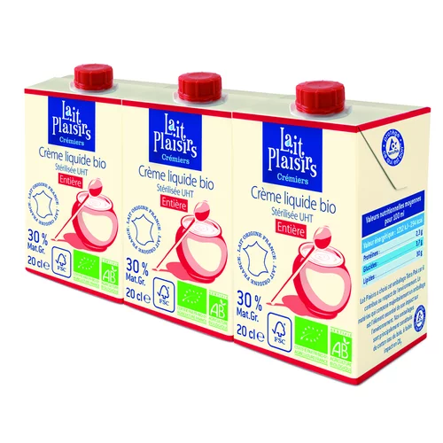 Crème liquide entière 3x20cl LAIT PLAISIRS