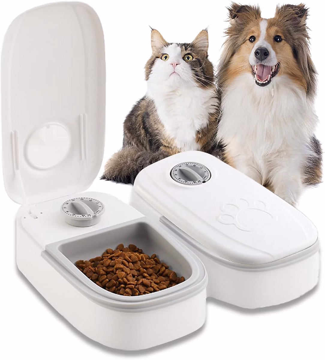 Chat – Abreuvoir Et Alimentateur Automatique de 350 ml blanc