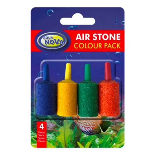 Diffuseur à air cylindrique coloré, AQUA NOVA - 2.5x1.5cm, lot de 4