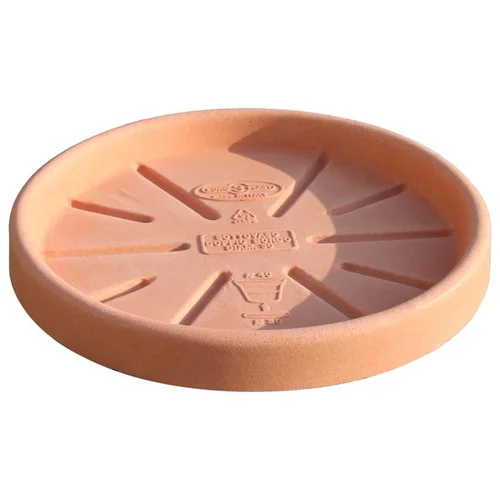 Soucoupe à bord double en plastique Terre de Sienne Euro3plast - Ø 43 cm
