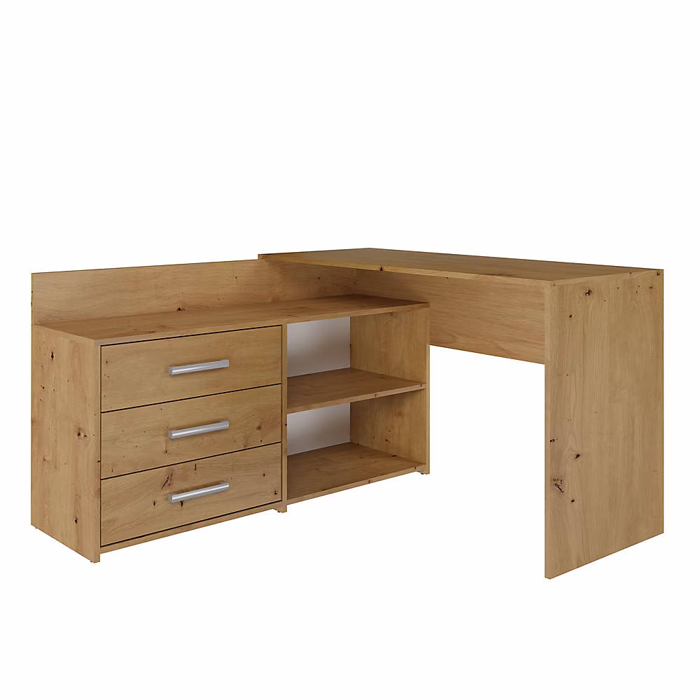 Bureau d'angle : 120 × 76 × 50 cm – Chêne Artisan