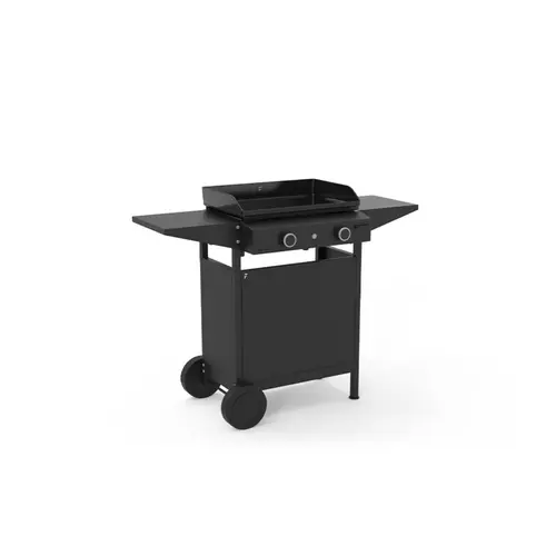 Desserte chariot pour plancha Origin fermé 60 coloris noir en acier Forge Adour Origin - 83,2 x 128,6 x 55,8 cm