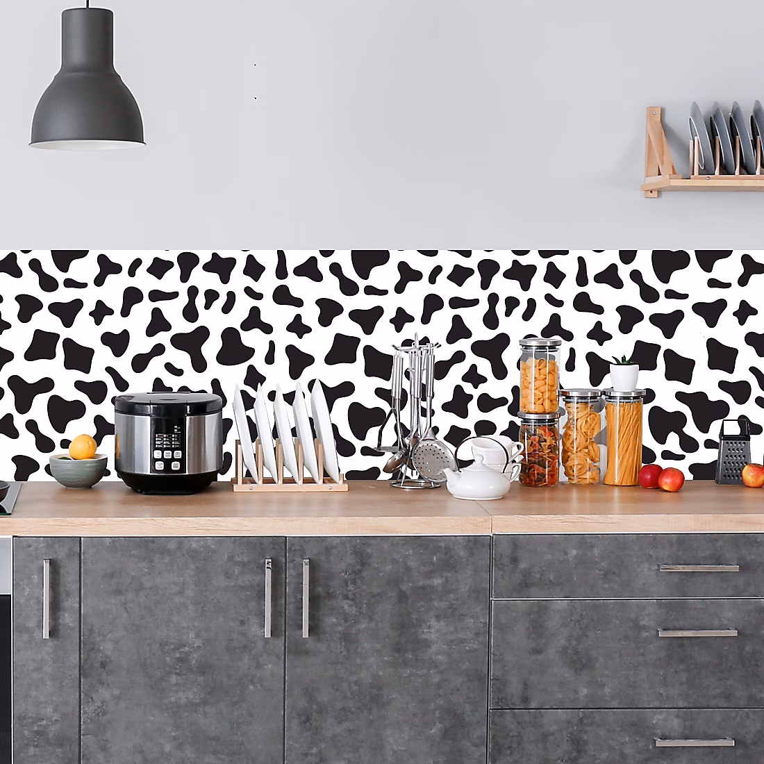 Crédence adhésive tâches de vache 40 × 400 cm