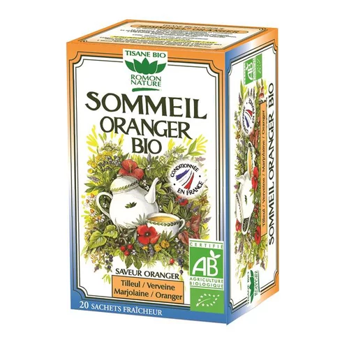 Tisane sommeil à l’oranger bio en boite de 32 g