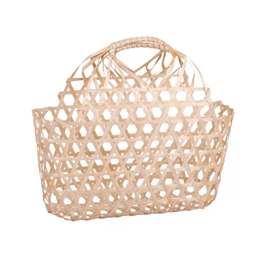 Panier ajouré en bambou naturel Cav Service Lio - 20 x 12 x 10/22 cm